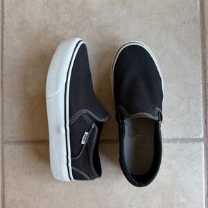 Vans Kids Black and White Slip-On Sneakers